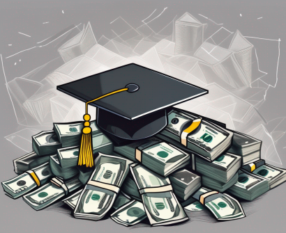 A graduation cap placed on top of a pile of malaysian currency