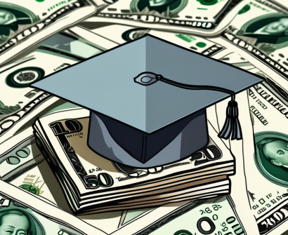 A graduation cap on top of a stack of singaporean dollar bills