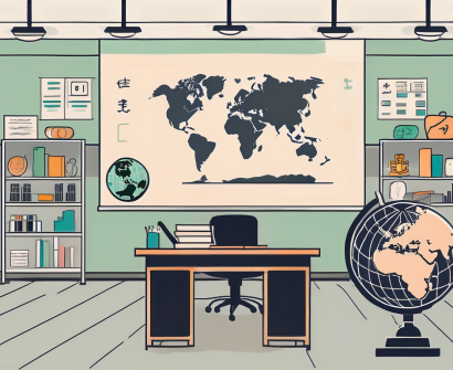 A classroom setting in china with various educational tools and resources