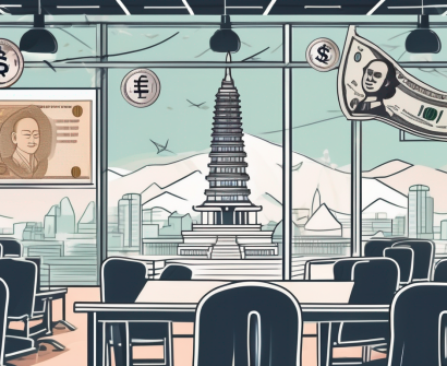 A classroom setting with a view of thailand's landmarks in the background