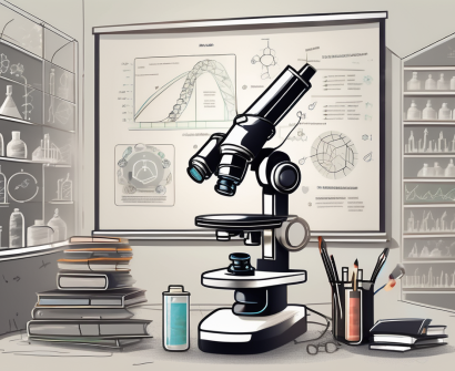 A classroom in dubai showcasing various stem-related educational tools such as a microscope