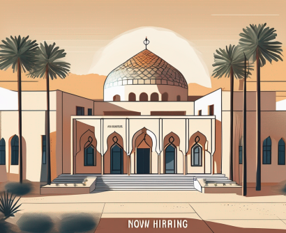 An international school building in morocco with a "now hiring" sign displayed prominently