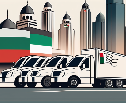 Six moving trucks