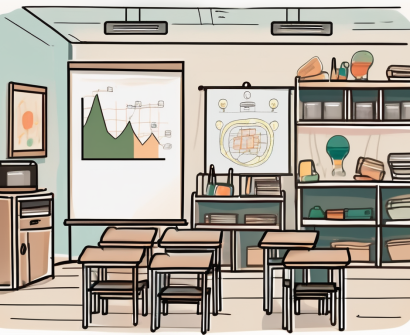 A classroom setting in thailand with various educational tools and resources adapted for special education needs