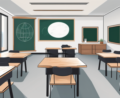 A serene classroom setting in the united arab emirates