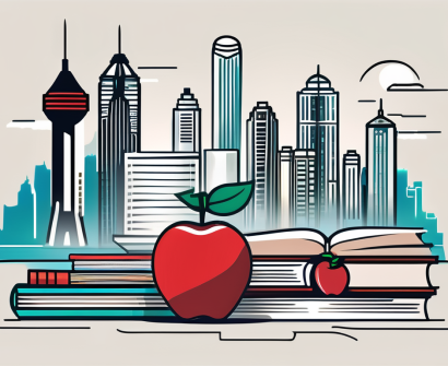 Various educational tools like a graduation cap
