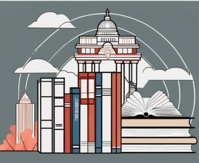 A stack of educational books