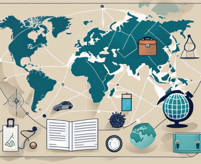 Various symbolic objects representing teaching resources such as a job board