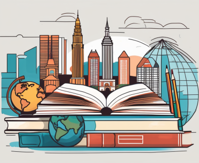 A diverse collection of school supplies like books