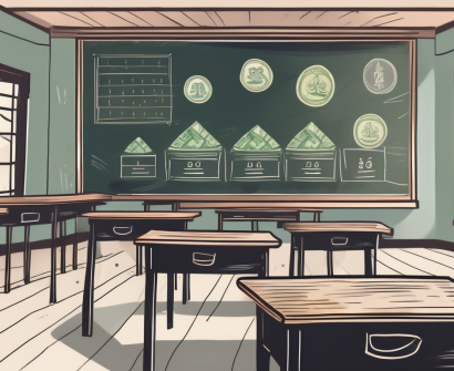 A traditional cambodian classroom setting with a chalkboard