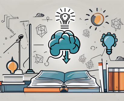 A classroom setting in dubai with various educational tools and a diploma symbolizing a master's in education