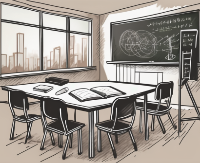 A classroom setting in hong kong with an assortment of teaching tools scattered around