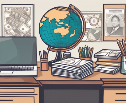 A classroom setting with diverse educational supplies scattered on a desk