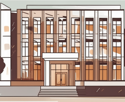 A spanish international school building with a calendar and a clock