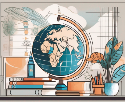 A classroom setting with diverse educational tools and elements