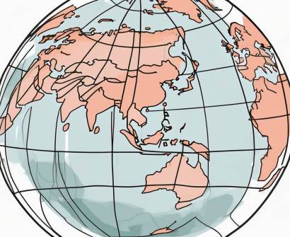 A globe with singapore highlighted and dotted lines extended towards ten different countries