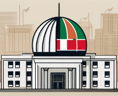 A dubai public school building with the uae flag