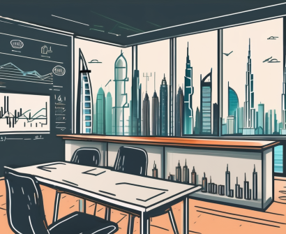A classroom setting with various international symbols