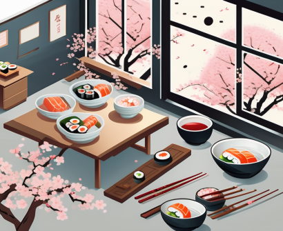 A classroom setting with various international symbols scattered around