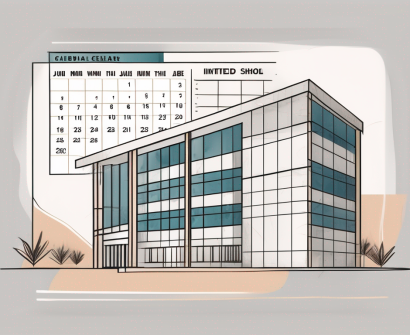 An international school building in the united arab emirates with a calendar and a clock