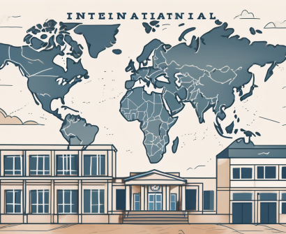 A classroom setting with a globe