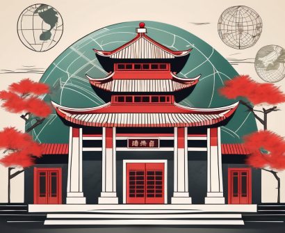 A classroom setting with traditional chinese architectural elements