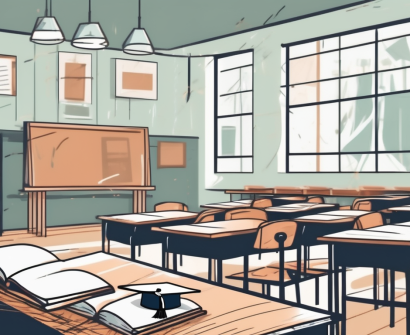 A classroom setting in malaysia with diverse educational tools and a diploma with a graduation cap