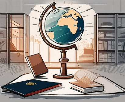 A classroom setting in dubai with a graduation cap