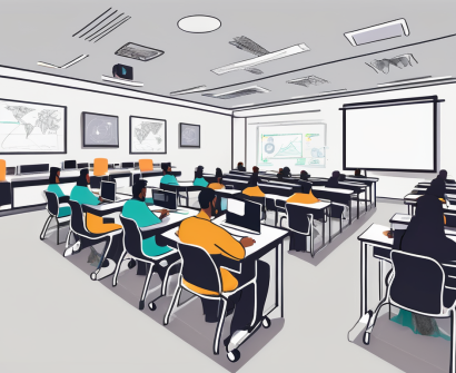 A modern classroom in dubai filled with technological devices such as tablets
