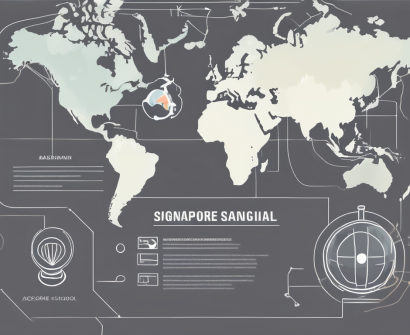 A global map with singapore highlighted