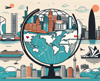 A diverse collection of international school symbols