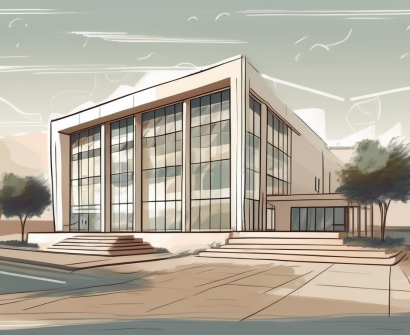 An international school building in cyprus surrounded by various educational tools symbolizing different years of experience