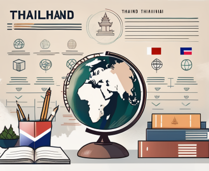 A classroom setting with thai cultural elements