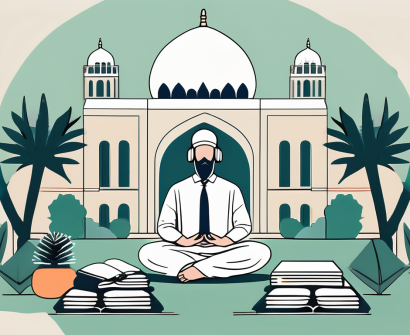 A tranquil school environment in dubai with iconic architectural structures in the background
