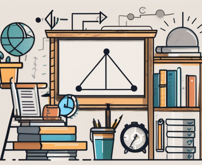 A classroom setting with various teaching tools and elements that represent malaysia