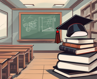 A classroom setting in china with various educational tools like books