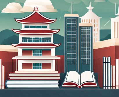 A school building with taiwan's iconic landmarks in the background