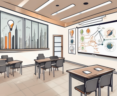A classroom setting in dubai with an iqts (interactive quality teaching strategies) board
