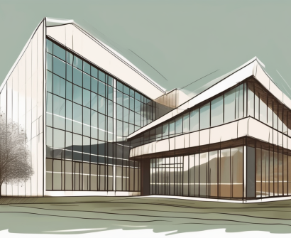 An international school building in ireland with a symbolic hourglass representing years of experience