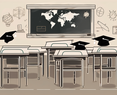 A classroom setting in thailand with various educational tools
