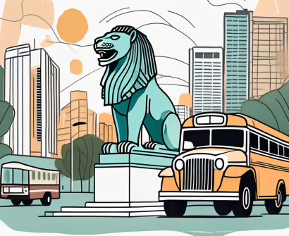A classroom setting with diverse educational tools and elements symbolizing singapore and the philippines