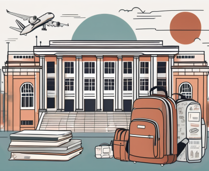 A school building with singapore's iconic landmarks in the background