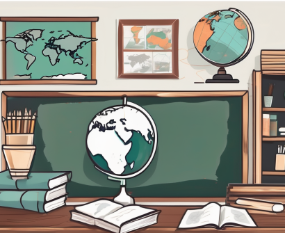 A classroom setting with thai cultural elements