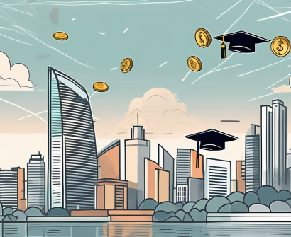 A singaporean cityscape with iconic landmarks