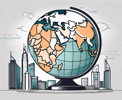 A classroom setting with a globe