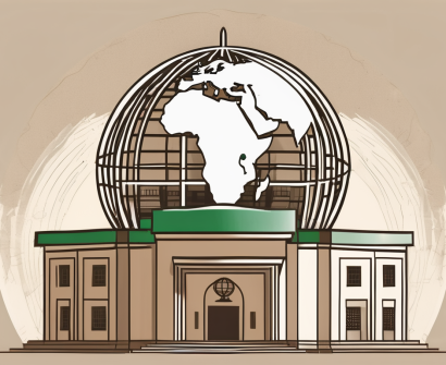 A traditional saudi arabian school building with a globe in the foreground
