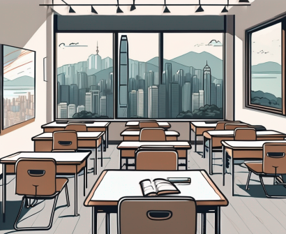 A classroom setting with an international school ambiance in hong kong
