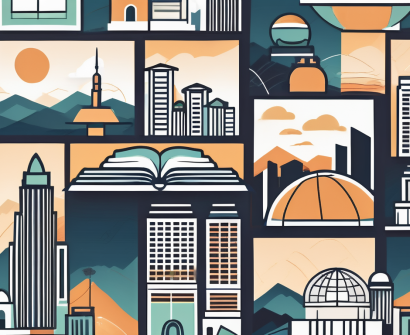 A diverse collection of educational tools such as a globe