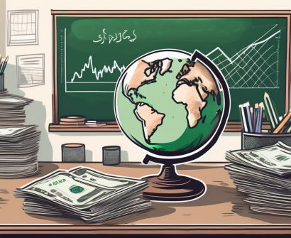 A classroom setting with a globe on the desk
