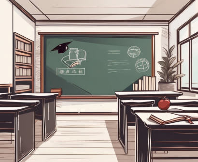 A classroom setting in china with teaching materials like books